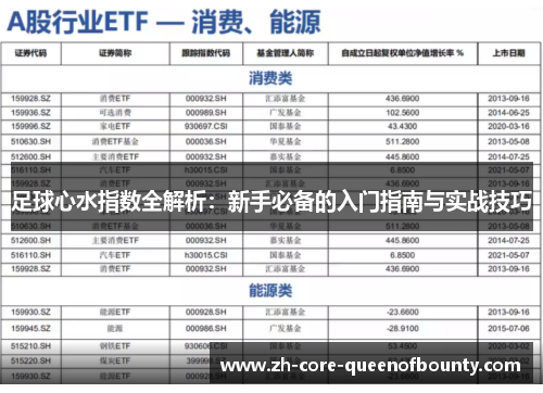足球心水指数全解析：新手必备的入门指南与实战技巧